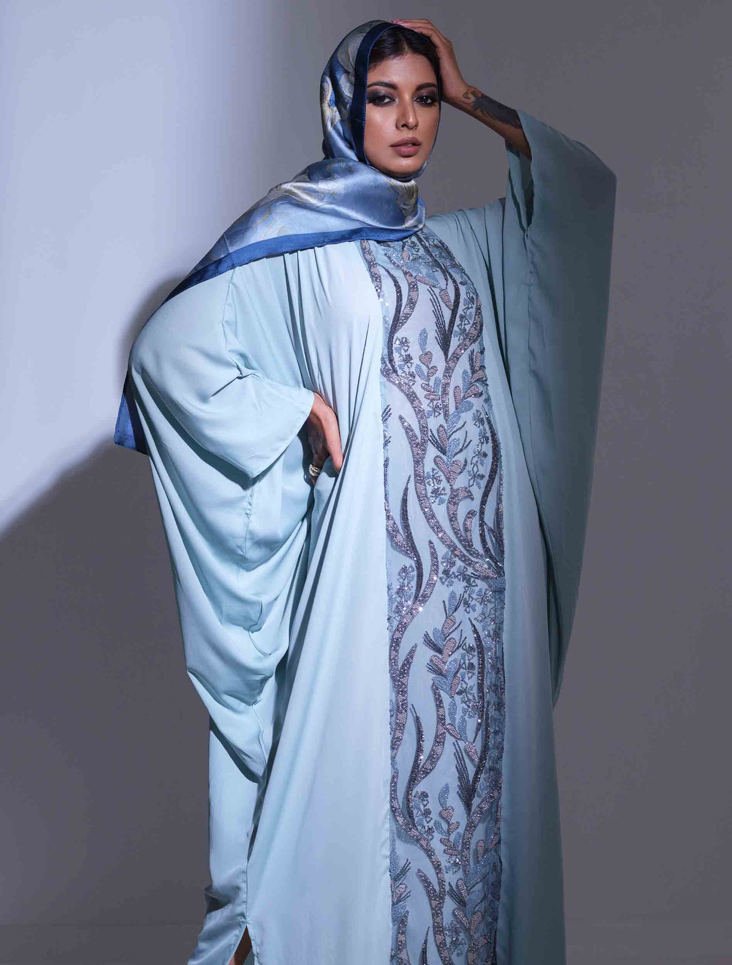 Paste color abaya design female dress