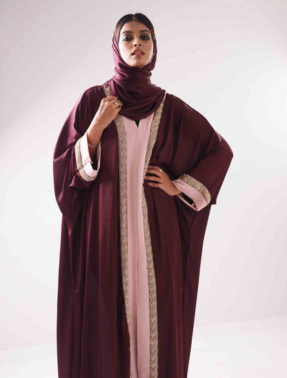 Rose red and pink contrast Shrug design female dress