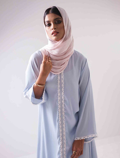 Sky color long sleeve female dress