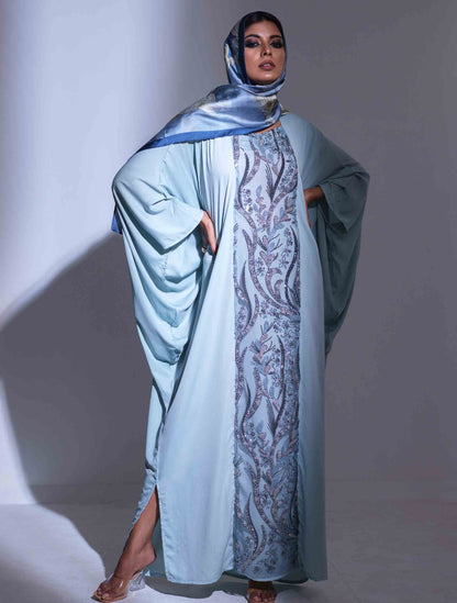 Paste color abaya design female dress