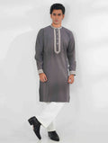 Grey embroidered panjabi