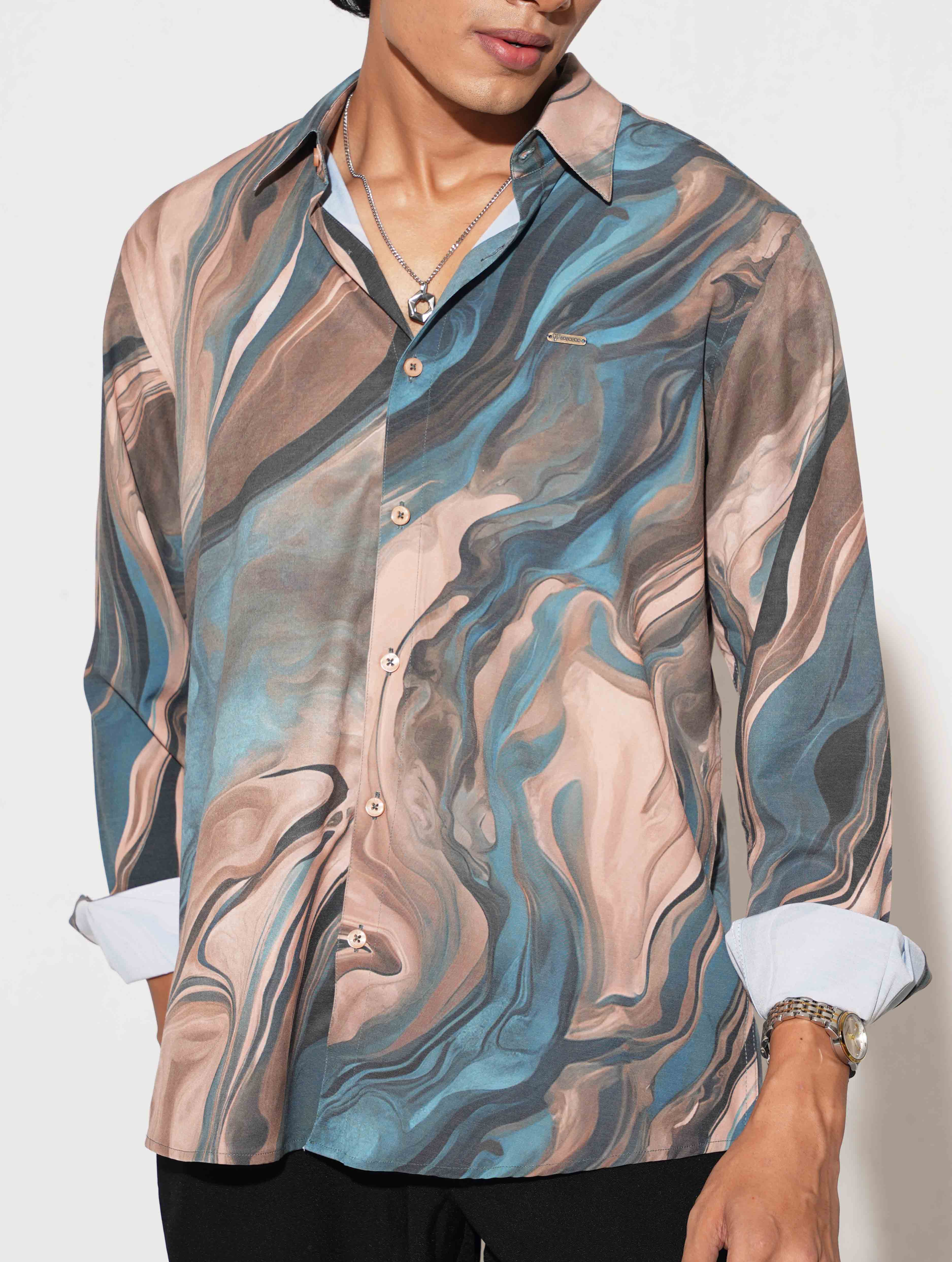 Sea green icecream printed full sleeve