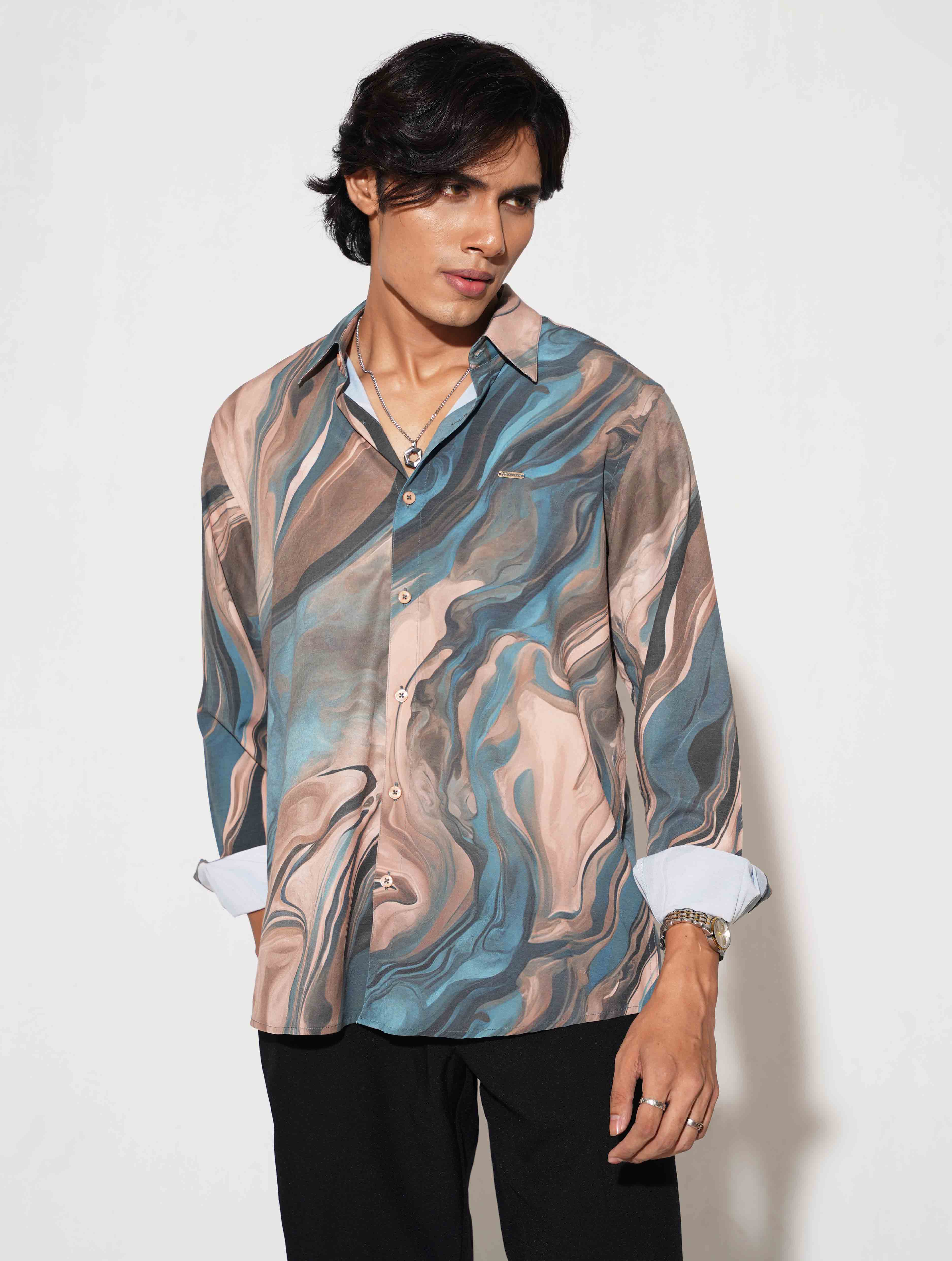 Sea green icecream printed full sleeve
