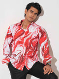 Red and white icecream printed full sleeve