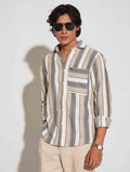 White ash cream stripe premium full sleeve shirt