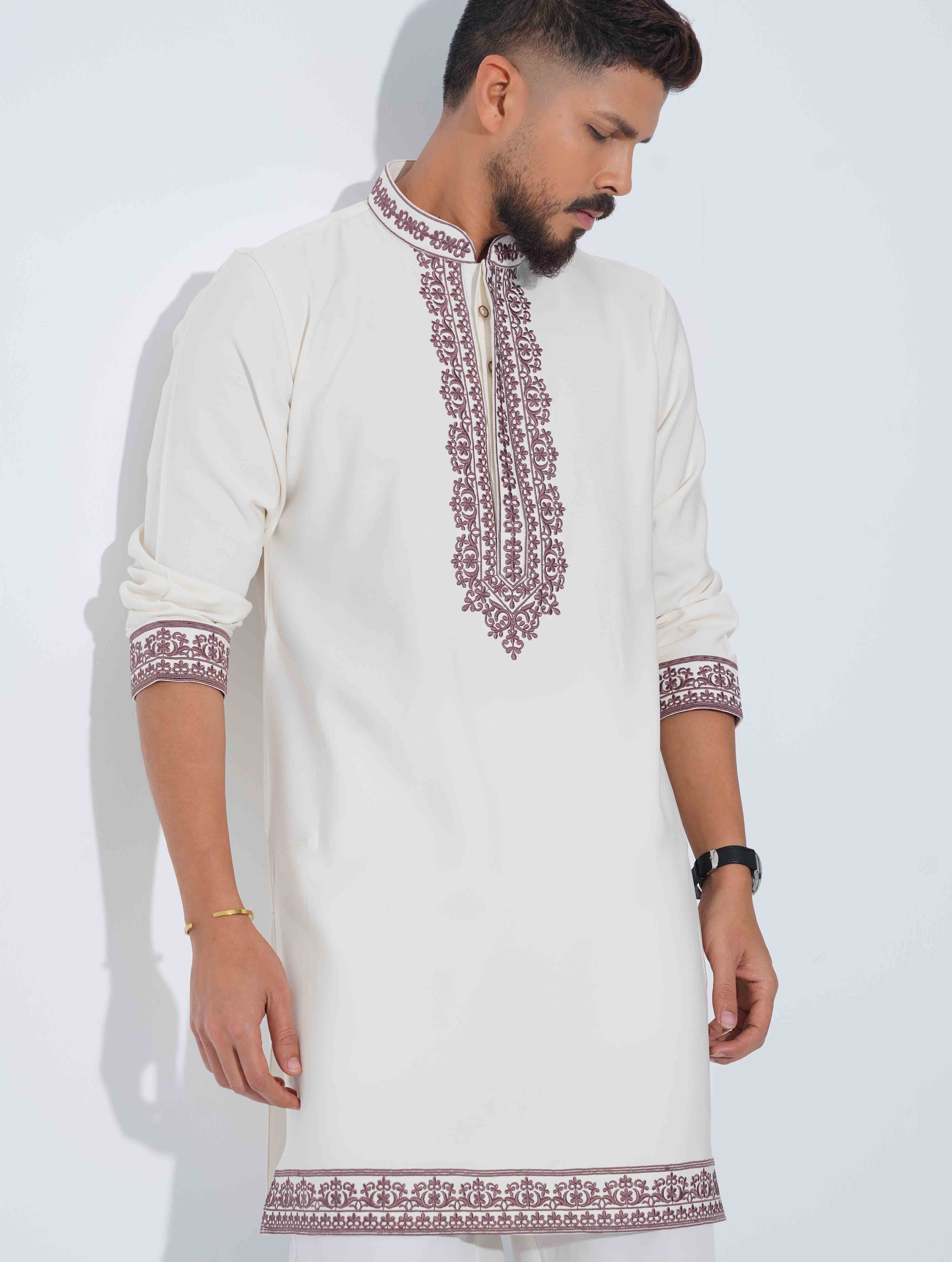 Cream Panjabi