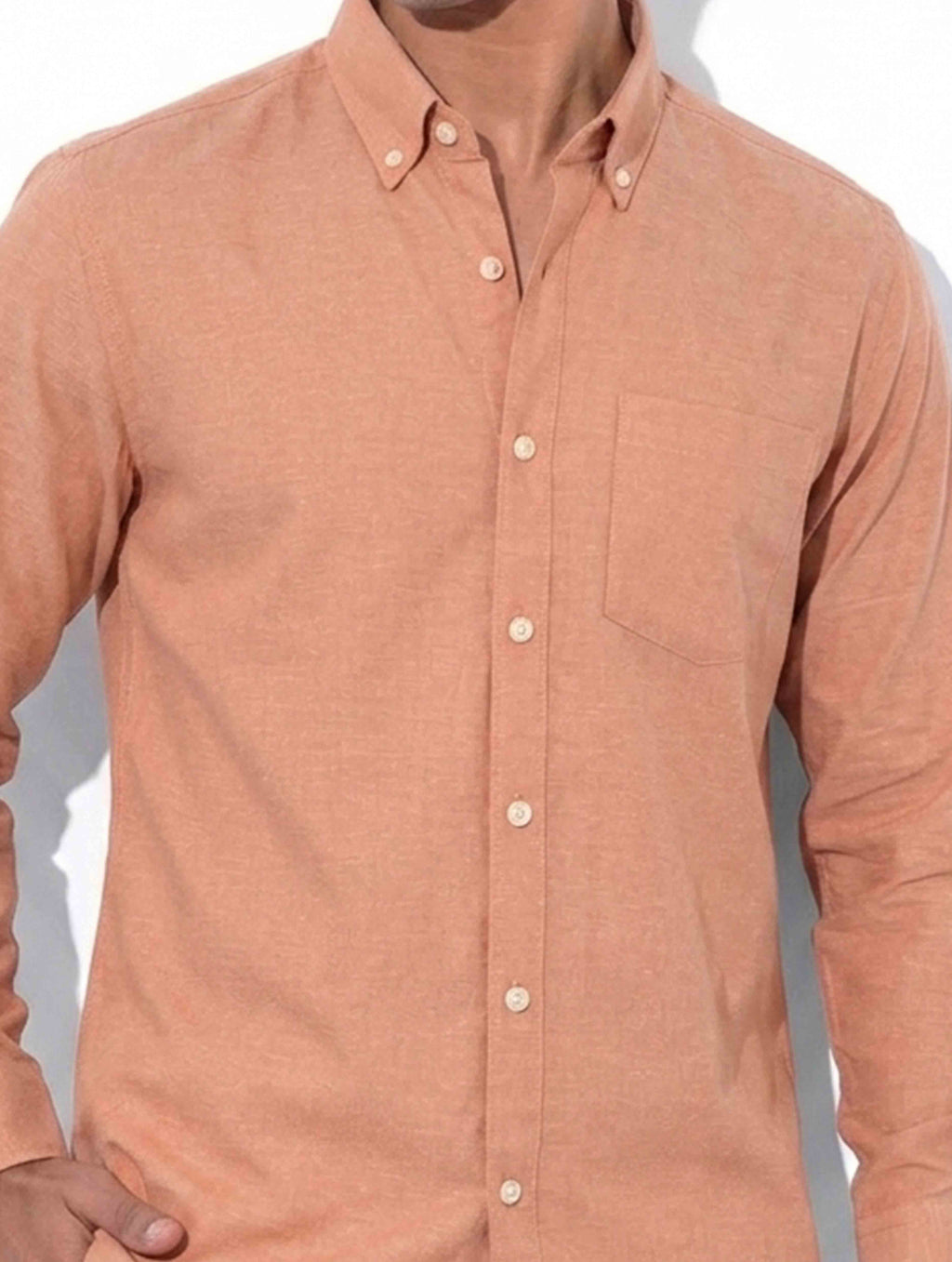 Orange color oxford fabric shirt