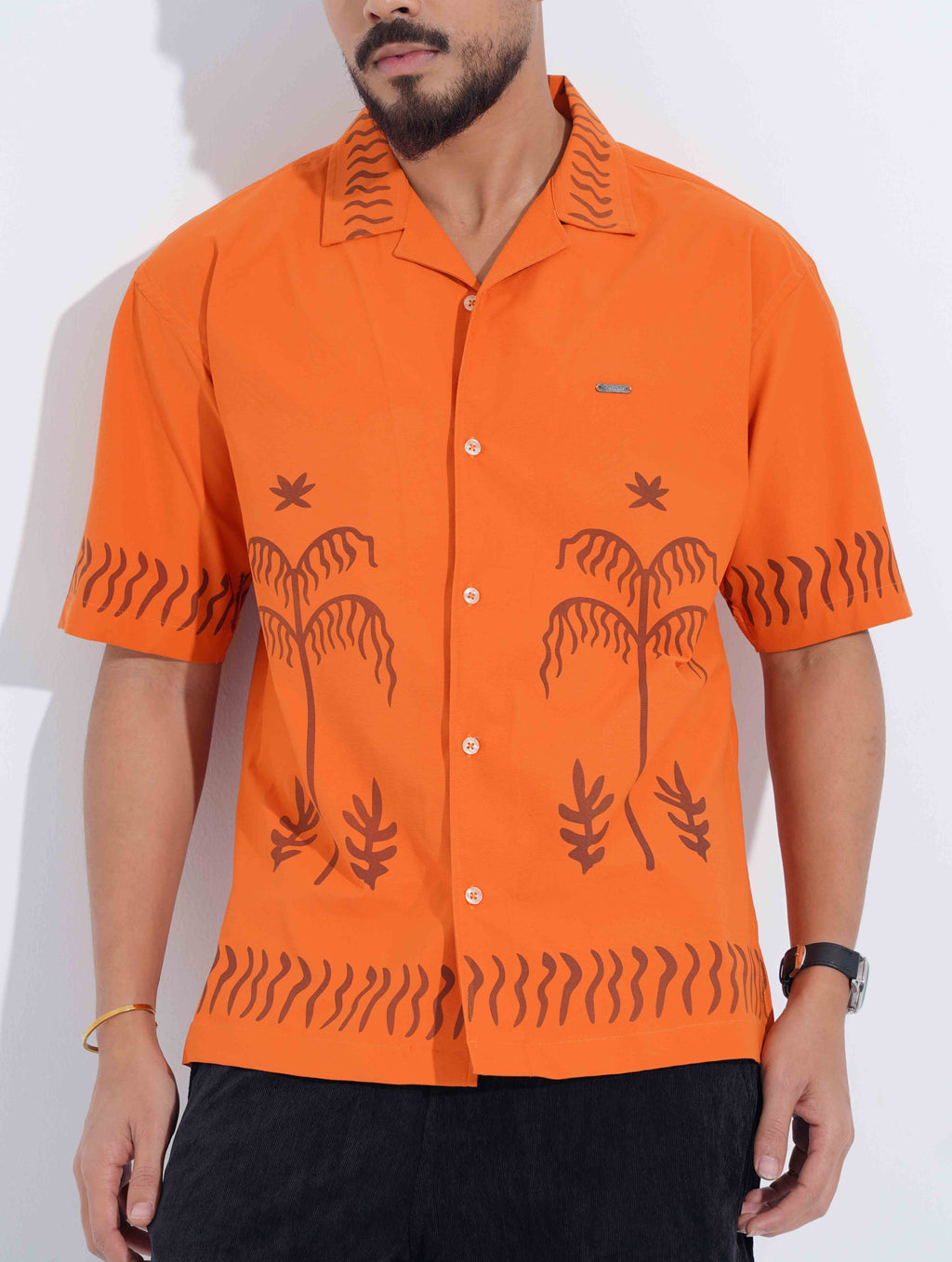 Orange Drop shoulder shirt