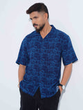 Blue drop shoulder shirt