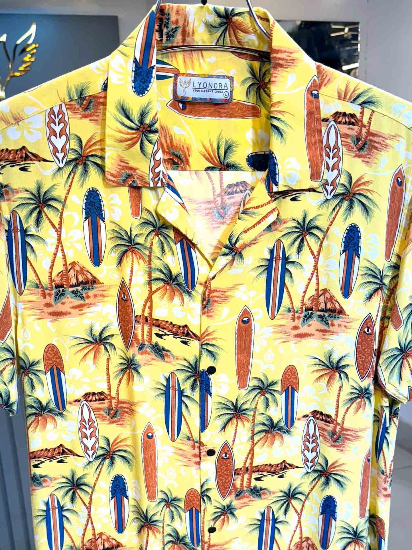 Yellow sailboat printed havana shirt