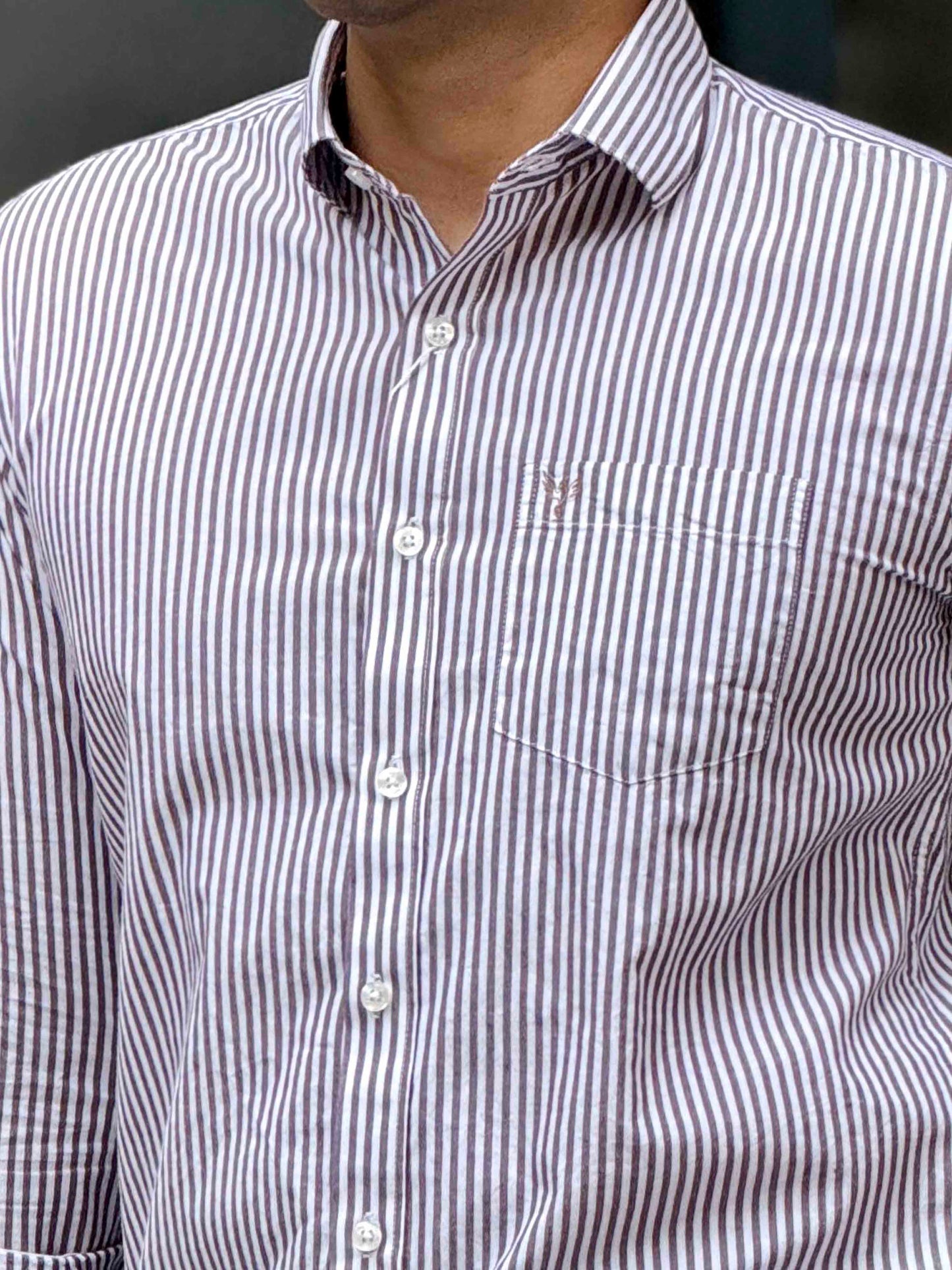 White jam stripe formal full sleeve shirt