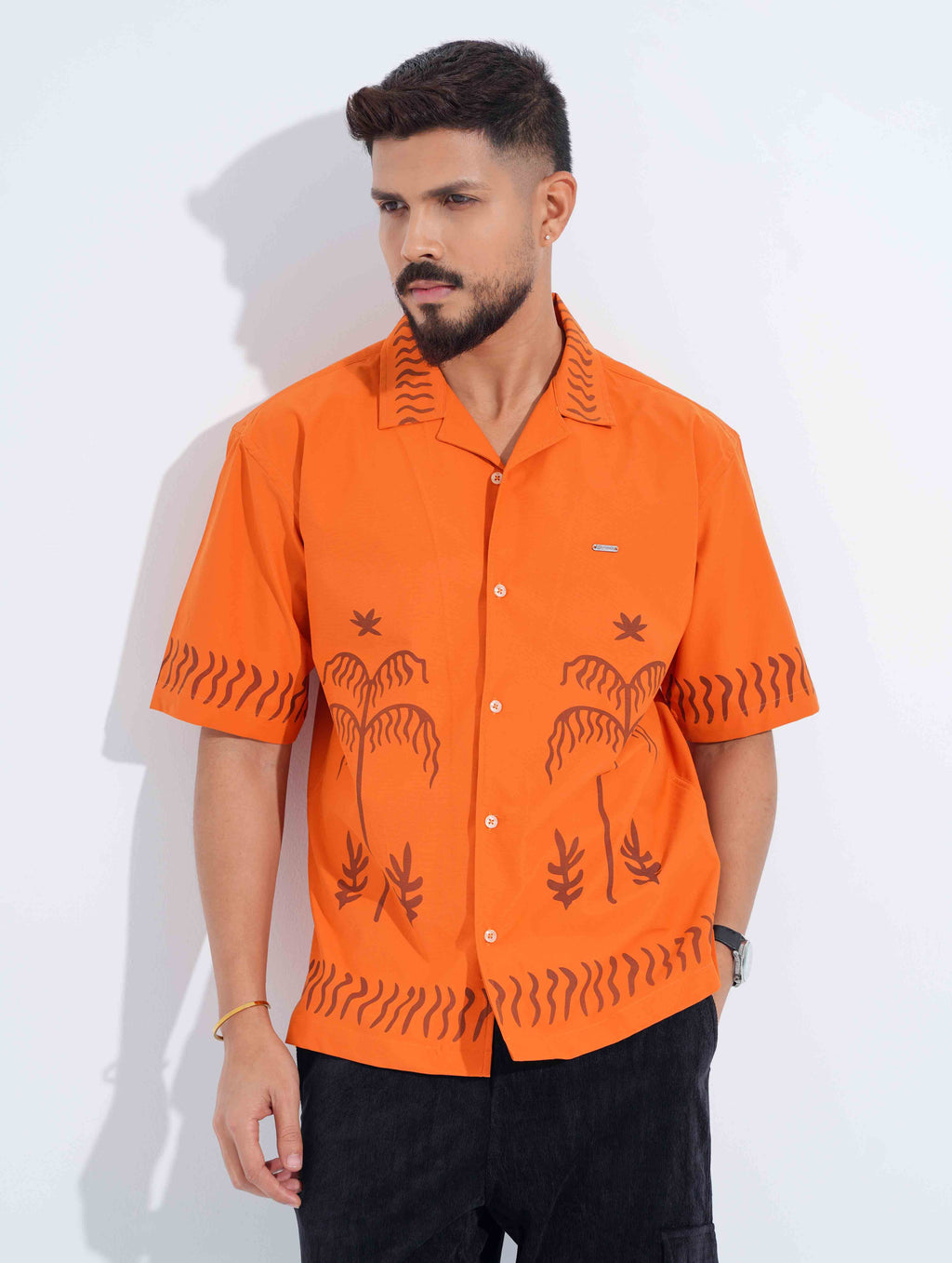 Orange Drop shoulder shirt