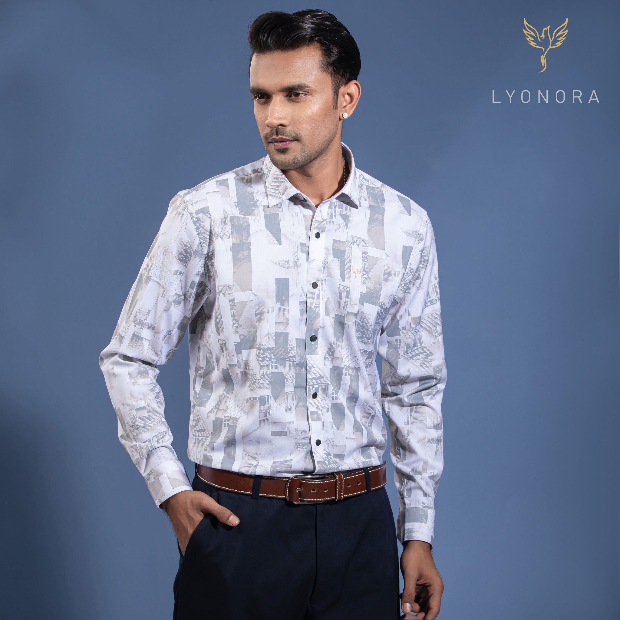 White Olive city printed premium full sleeve