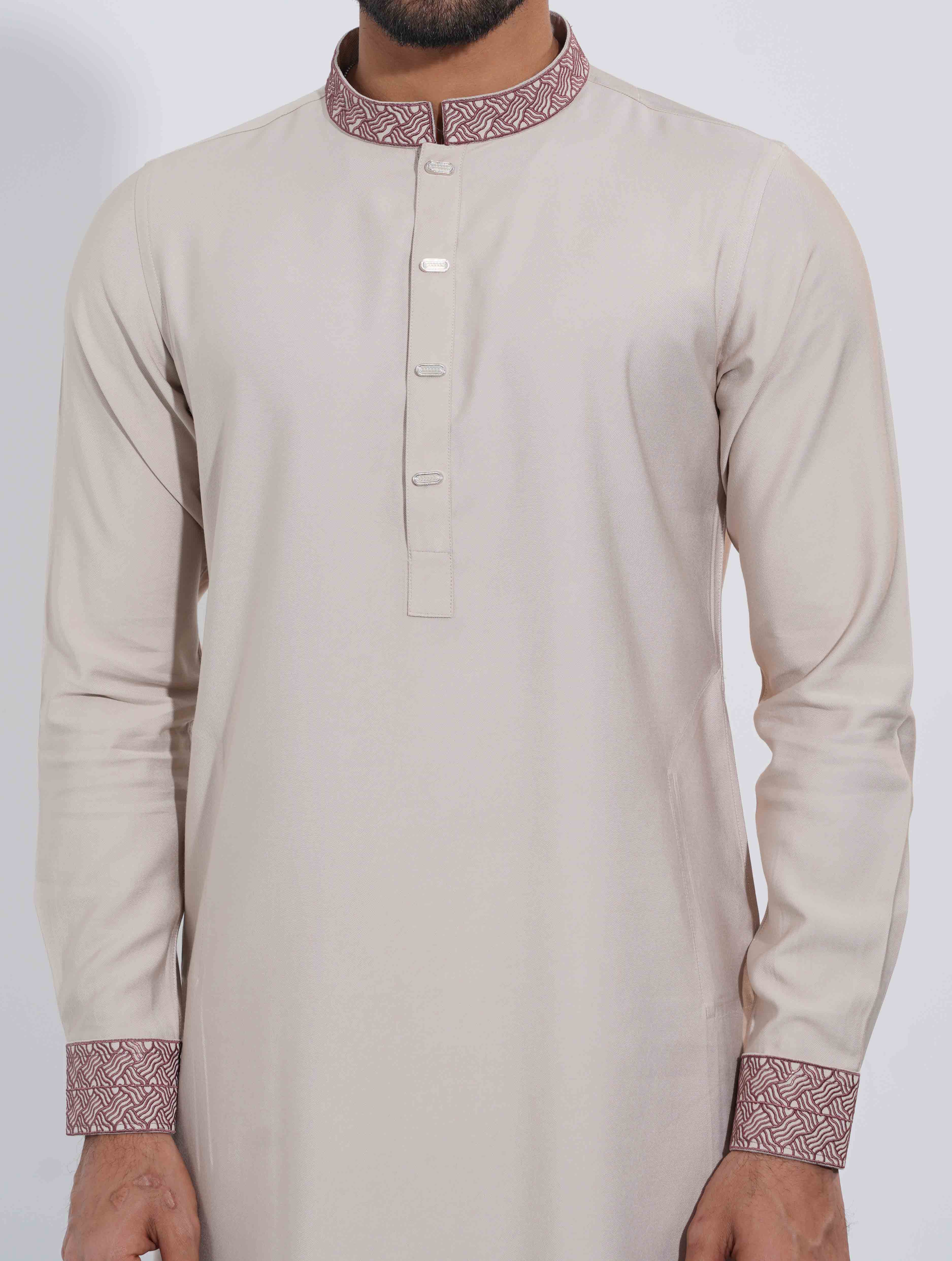 Stone Color Desert Mirage Signature Embroidery Panjabi